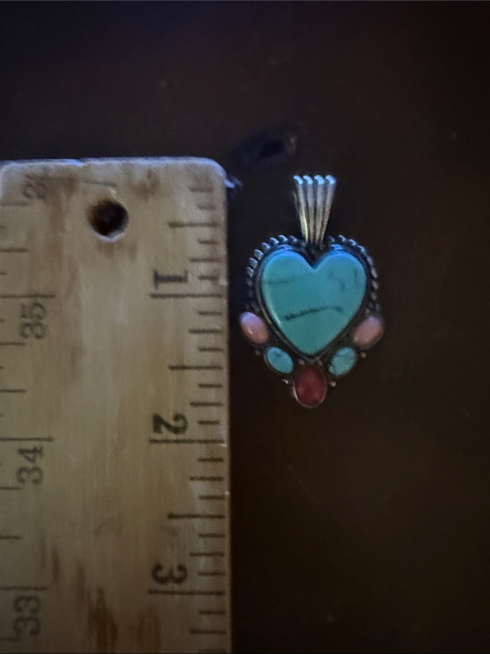 Very old turquoise and sterling silver pendant - Picture 3 of 5